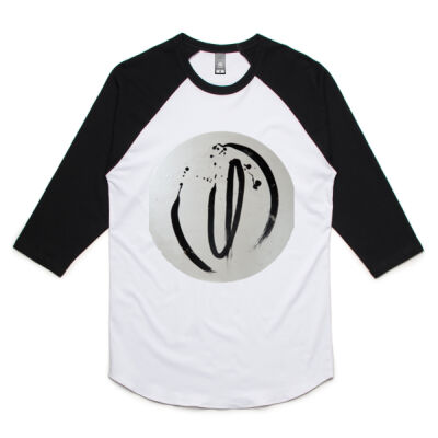 Black on White - Mens - Unisex Raglan Tee Thumbnail