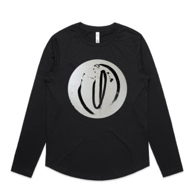 Black on White - Womens - Womens Curve Longsleeve Tee Thumbnail