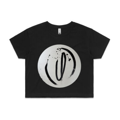 Black on White - Womens - Womens Crop Tee Thumbnail