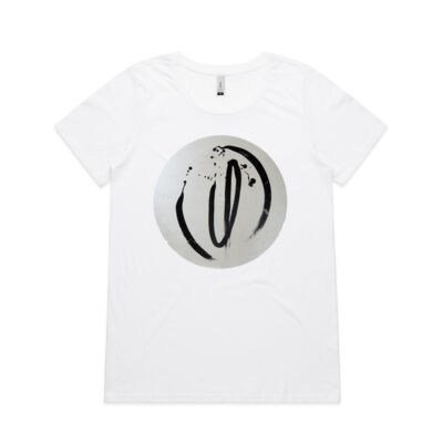 Black on White - Womens - Womens Shallow Scoop Tee Thumbnail