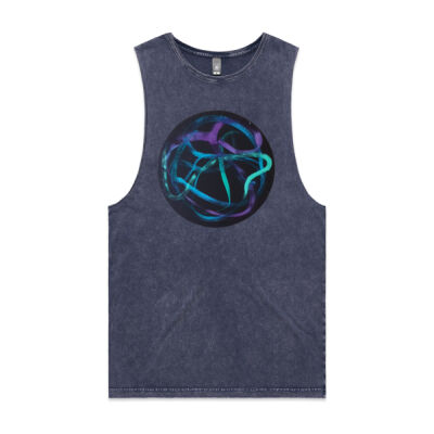 Turquoise Ribbon - Mens - Unisex Stone Wash Barnard Tank Thumbnail