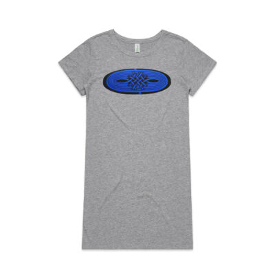 Blue Winding Weave 1 - Womens - Womens Mika Organic Short Sleeved Dress Thumbnail