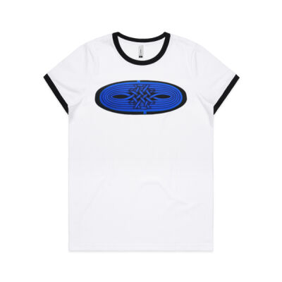 Blue Winding Weave 1 - Womens - Womens Ringer Tee Thumbnail
