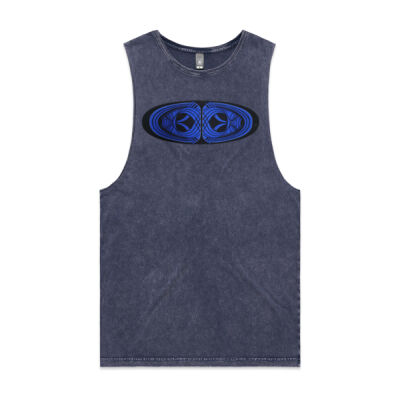 Blue Winding Weave 2 - Mens - Unisex Stone Wash Barnard Tank Thumbnail