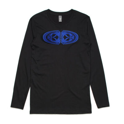 Blue Winding Weave 2 - Mens - Mens Ink Longsleeve Tee Thumbnail