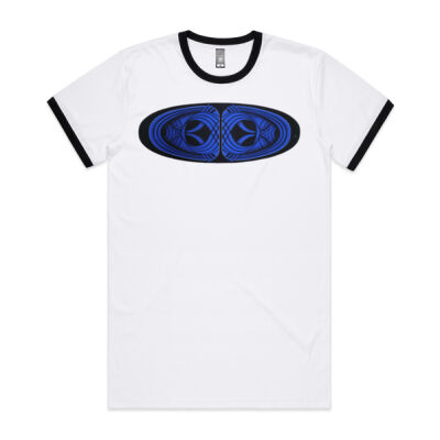 Blue Winding Weave 2 - Mens - Mens Ringer Tee Thumbnail