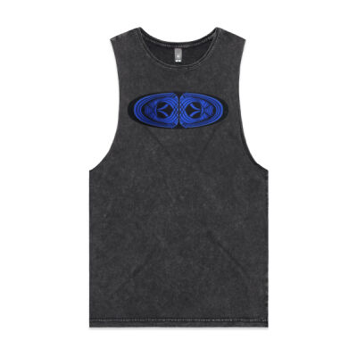 Blue Winding Weave 2 - Womens - Unisex Stone Wash Barnard Tank Thumbnail