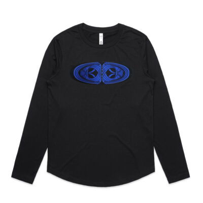 Blue Winding Weave 2 - Womens - Womens Curve Longsleeve Tee Thumbnail