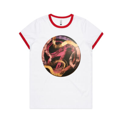 Red Ribbon 2 - Womens - Womens Ringer Tee Thumbnail
