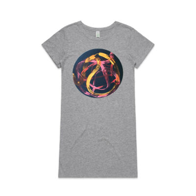 Red Ribbon 1 - Womens - Womens Mika Organic Short Sleeved Dress Thumbnail