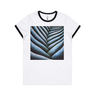 Blue Fronde 2 - Womens - Womens Ringer Tee Thumbnail