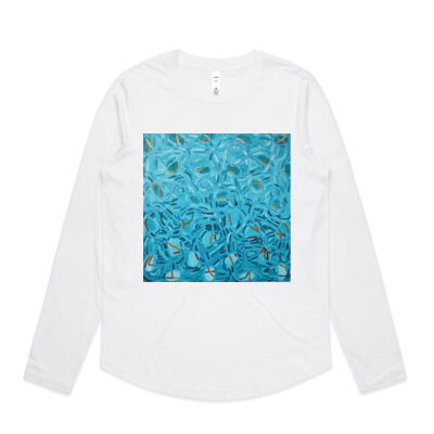 Blue Landscape - Womens - Womens Curve Longsleeve Tee Thumbnail