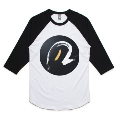 Black Gold White 1 - Mens - Unisex Raglan Tee Thumbnail