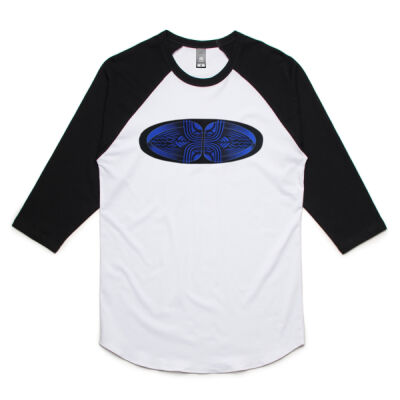 Blue Winding Weave 3 - Womens - Unisex Raglan Tee Thumbnail