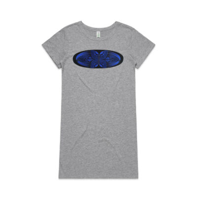 Blue Winding Weave 3 - Womens - Womens Mika Organic Short Sleeved Dress Thumbnail