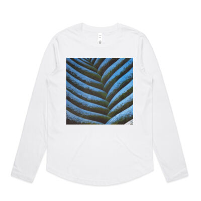 Blue Fronde 1 - Womens - Womens Curve Longsleeve Tee Thumbnail