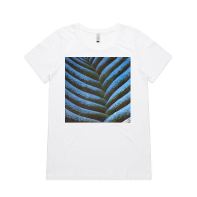 Blue Fronde 1 - Womens - Womens Shallow Scoop Tee Thumbnail