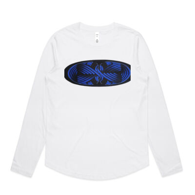 Blue Winding Weave 4 - Womens - Womens Curve Longsleeve Tee Thumbnail