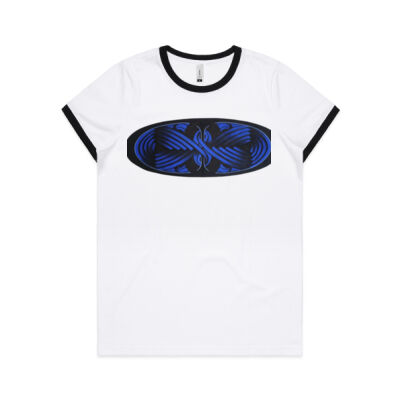 Blue Winding Weave 4 - Womens - Womens Ringer Tee Thumbnail