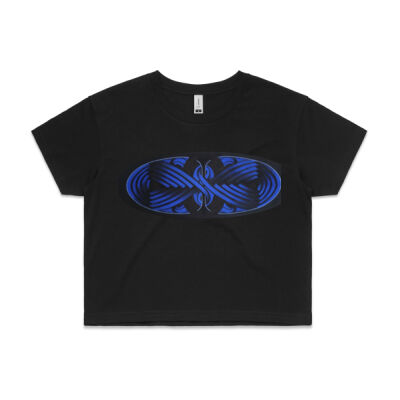 Blue Winding Weave 4 - Womens - Womens Crop Tee Thumbnail