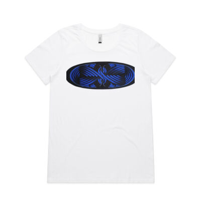 Blue Winding Weave 4 - Womens - Womens Shallow Scoop Tee Thumbnail