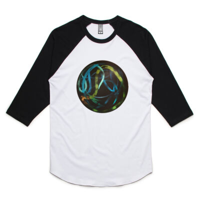 Blue Green Ribbon - Womens - Unisex Raglan Tee Thumbnail