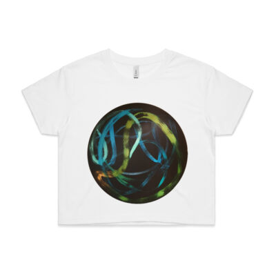 Blue Green Ribbon - Womens - Womens Crop Tee Thumbnail